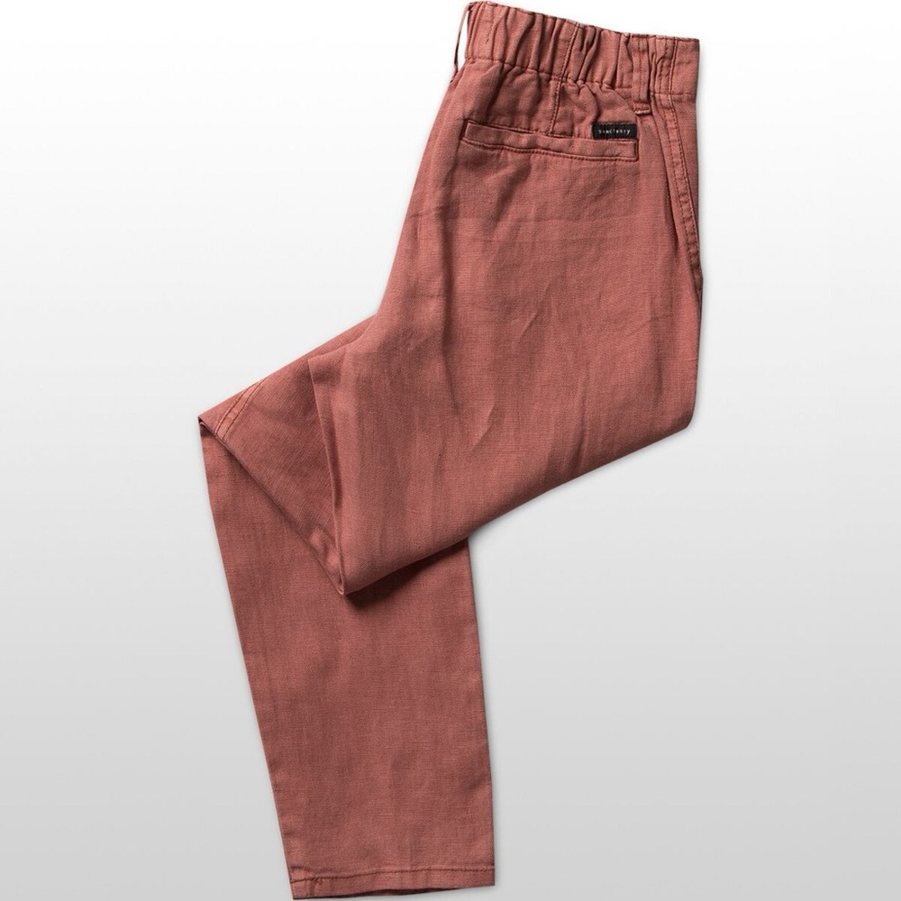 NWT Linen pants Sanctuary Standard Surplus  elastic waist melon 4 pockets 25  XS